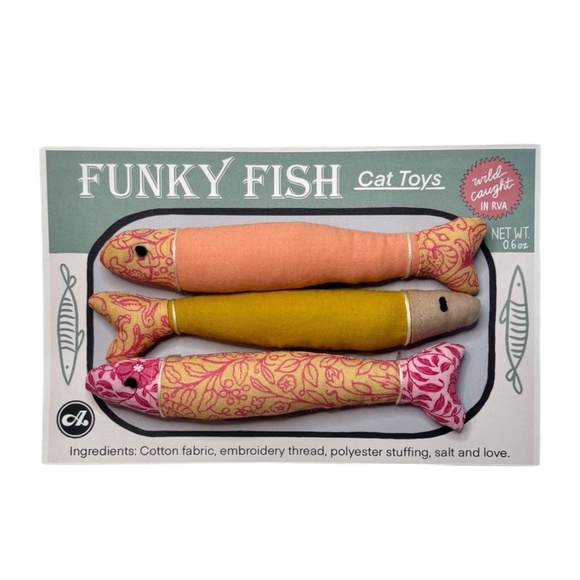 Handmade Spring Themed Funky Fish Cat Toys - Picture 3 of 5